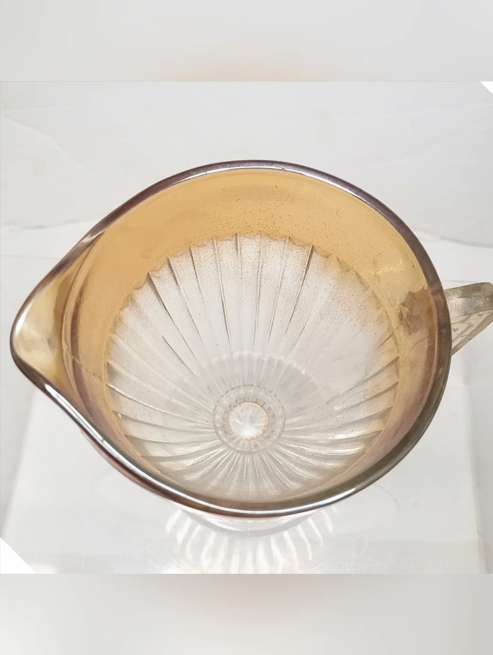 Rare Vintage 1930s Marigold Rim & Clear  Carnival Glass Creamer